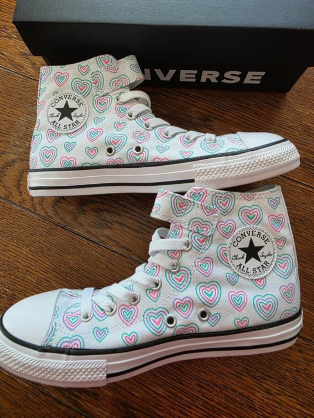 Converse Chuck Taylor All Star Easy On "Happy Hearts" Kids Youth Size 2.5 NIB - Picture 6 of 12